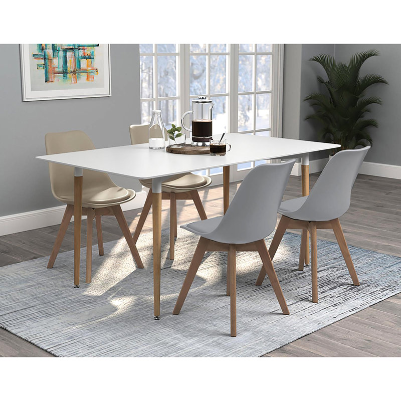 Tan And Oak Padded Side Chairs (2pcs) - Modern Elegant Seating Option (2) Sophisticated Look For Dining Room, Stress-