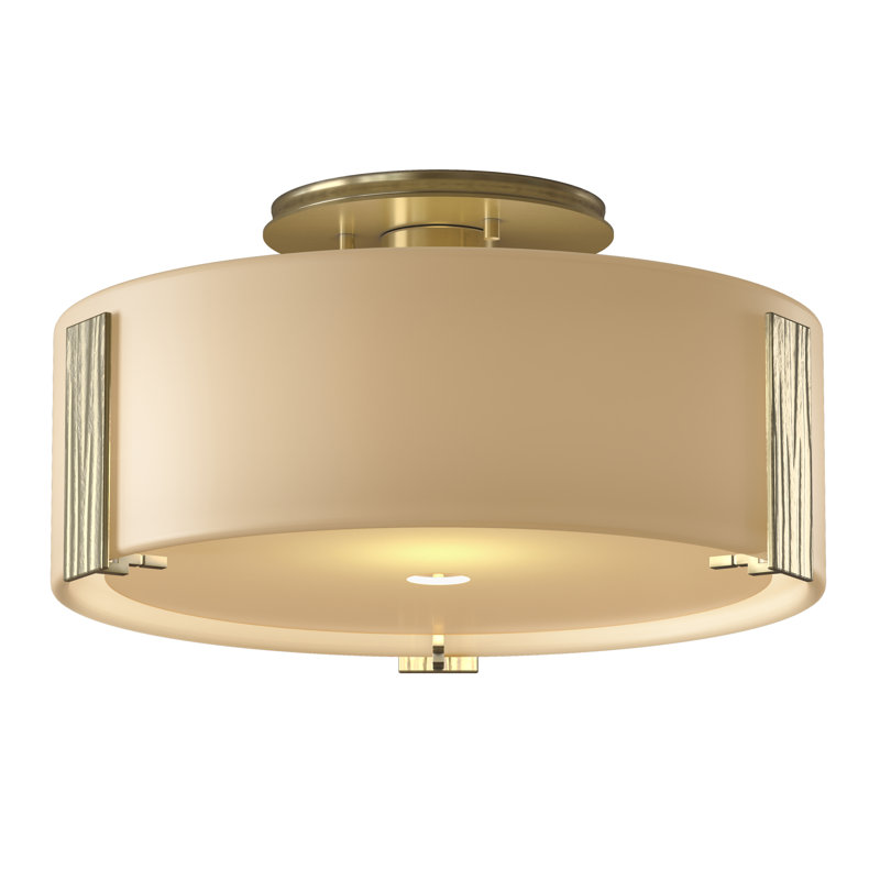 Impressions 3 - Light Semi Flush Mount, Modern Brass, 6.1" H x 11.8" W x 11.8" D