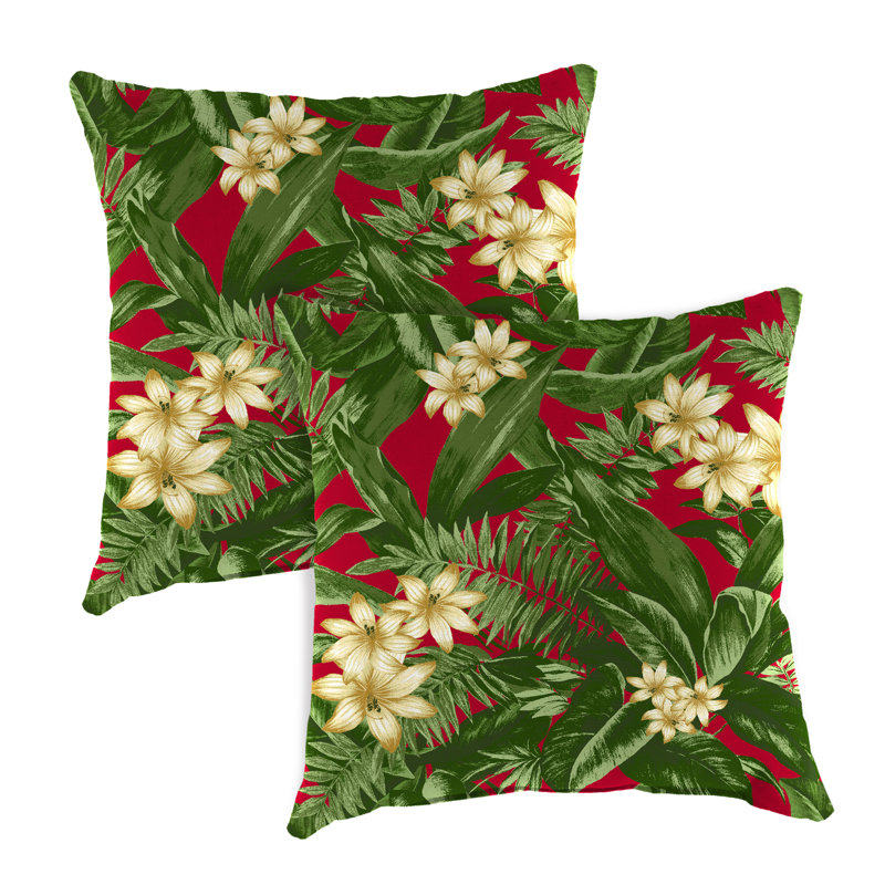 16" x 16" Outdoor Throw Pillow (Set of 2), Acadia Bordeaux