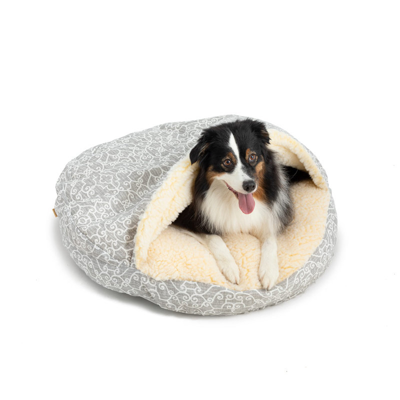 Lit pour chien intérieur / extérieur Snoozer, Petit (l 25 po x P 25 po x H 8 po), Gris Ramey, Damas