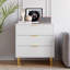 Commode, commode 3 tiroirs moderne pour chambre à coucher avec poignée dorée et grand tiroir-1314719988