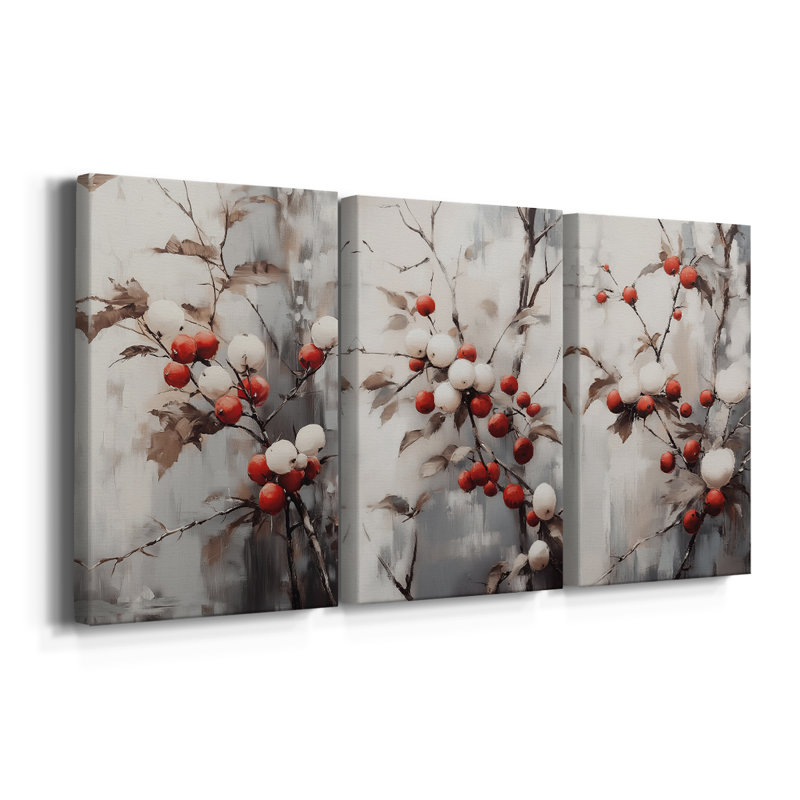 Art des Fêtes de Noël - Série 2 - CDXII - Toile tendue avec châssis sur mesure - 3 pièces, H 60 po x l 120 po