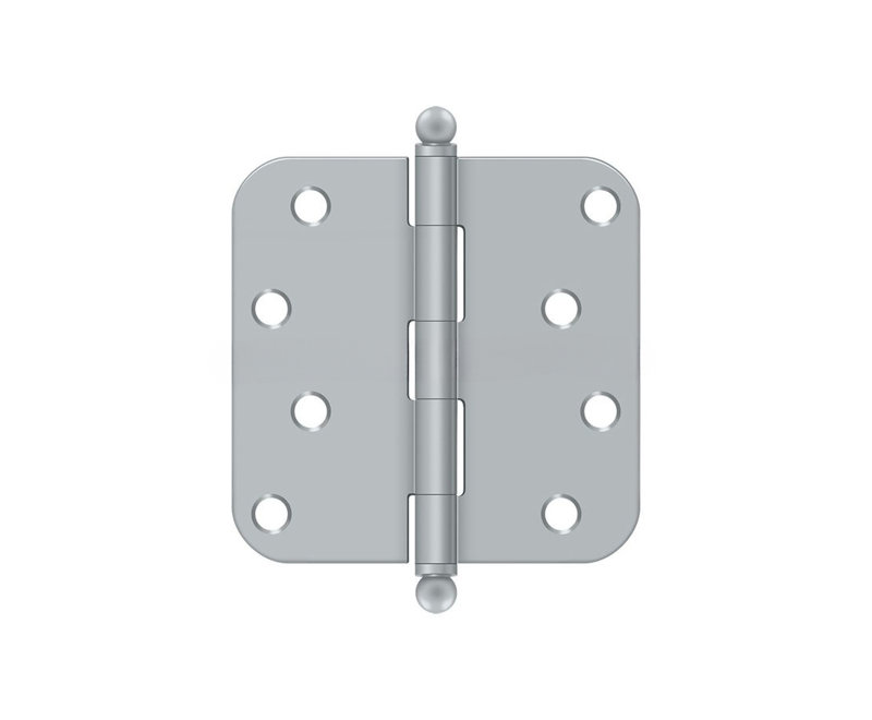 Charnière à rayon 4 po x 4 po x 5/8 po Deltana S44R515-BT, avec embouts sphériques en paire de nickel brossé, Nickel brossé