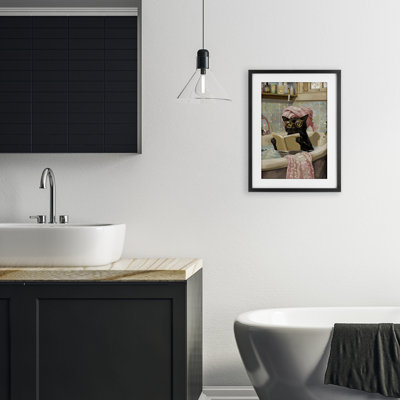 «Kitty Care Bathaign», reproduction encadrée sous verre, design par LSR Design Studio
