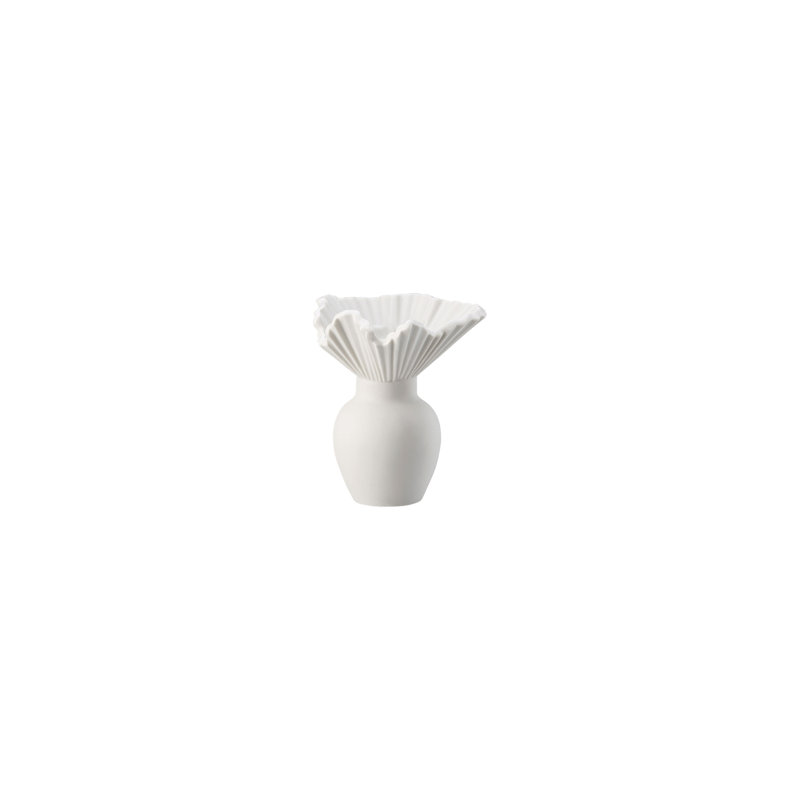 Miniature Porcelain China Table Vase, White Matte, 3.5"