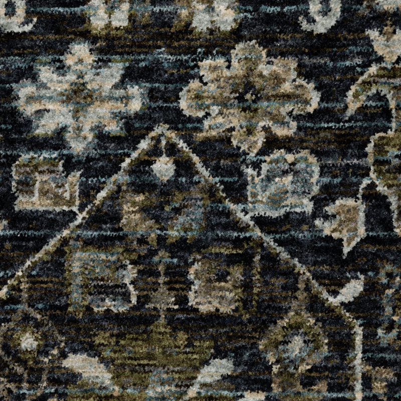 Tapis bleu / bleu clair Hovis, Rectangle 5 pi 3 po x 7 pi 6 po