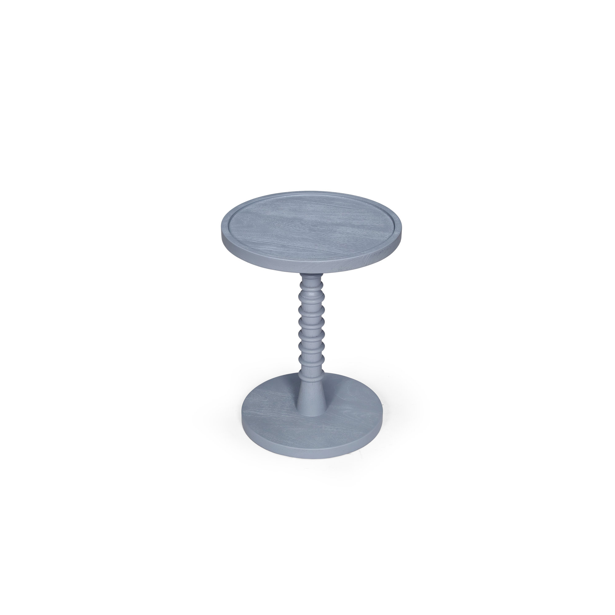 Linda Threaded Drink Table, Light Blue