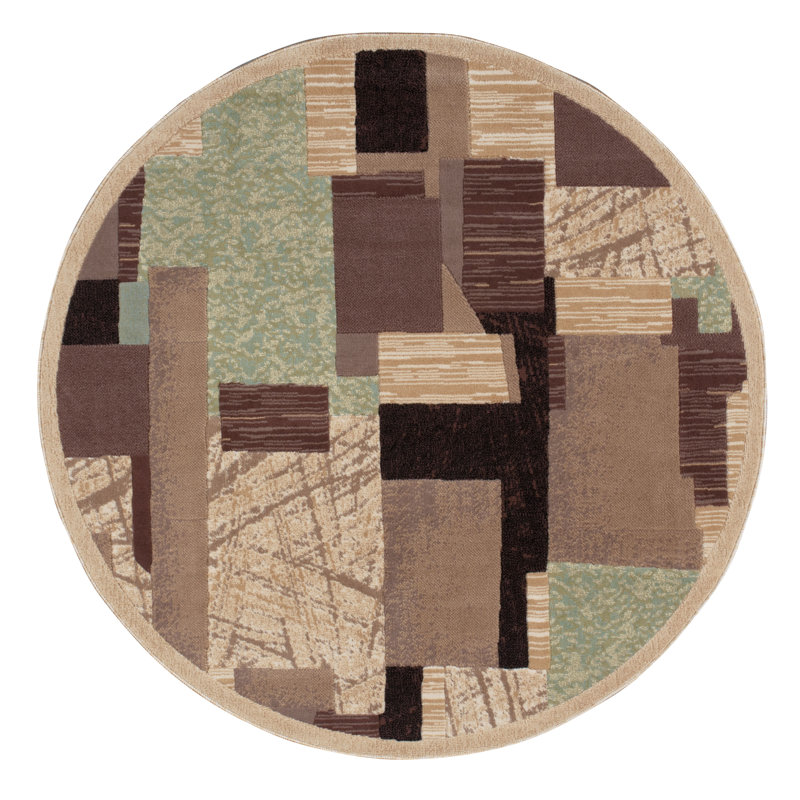 Abstract Indoor Rug, Round 5'3"