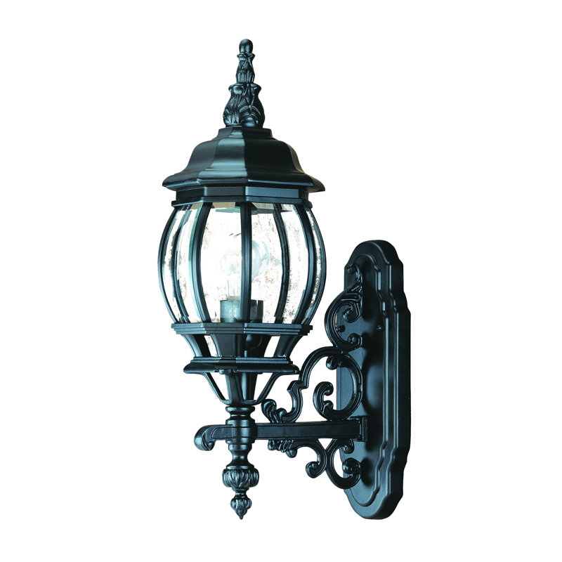 Lanterne murale d'extérieur Zuckerman H 20 ", Noir mat, Biseauté