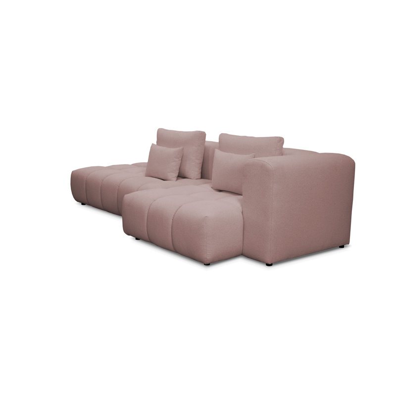 4 Seater Sofa & Chaise, Pink, Left Hand Facing