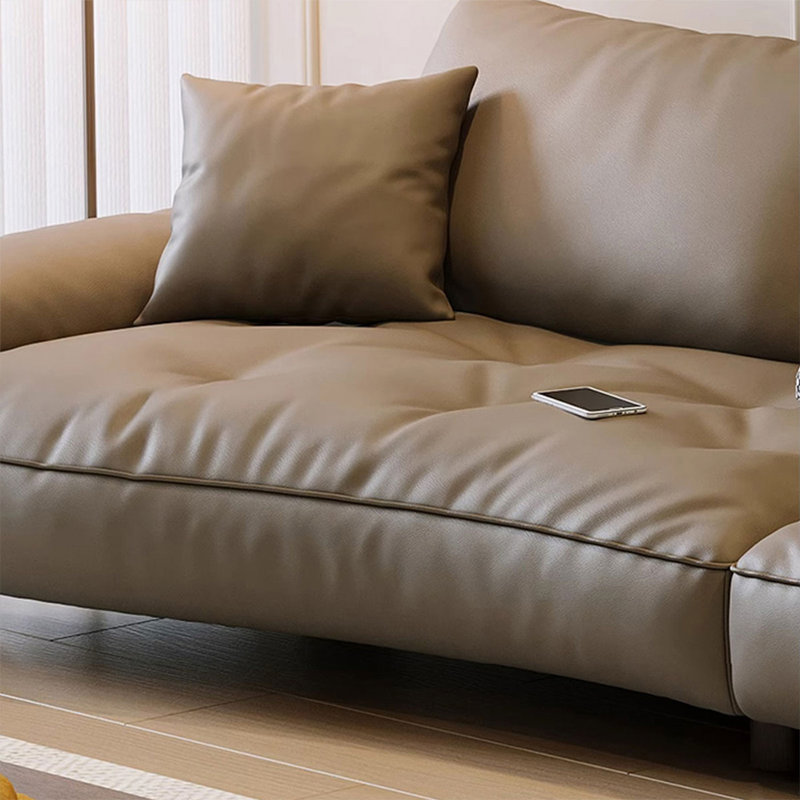 Causeuse-coussin standard en cuir véritable kaki