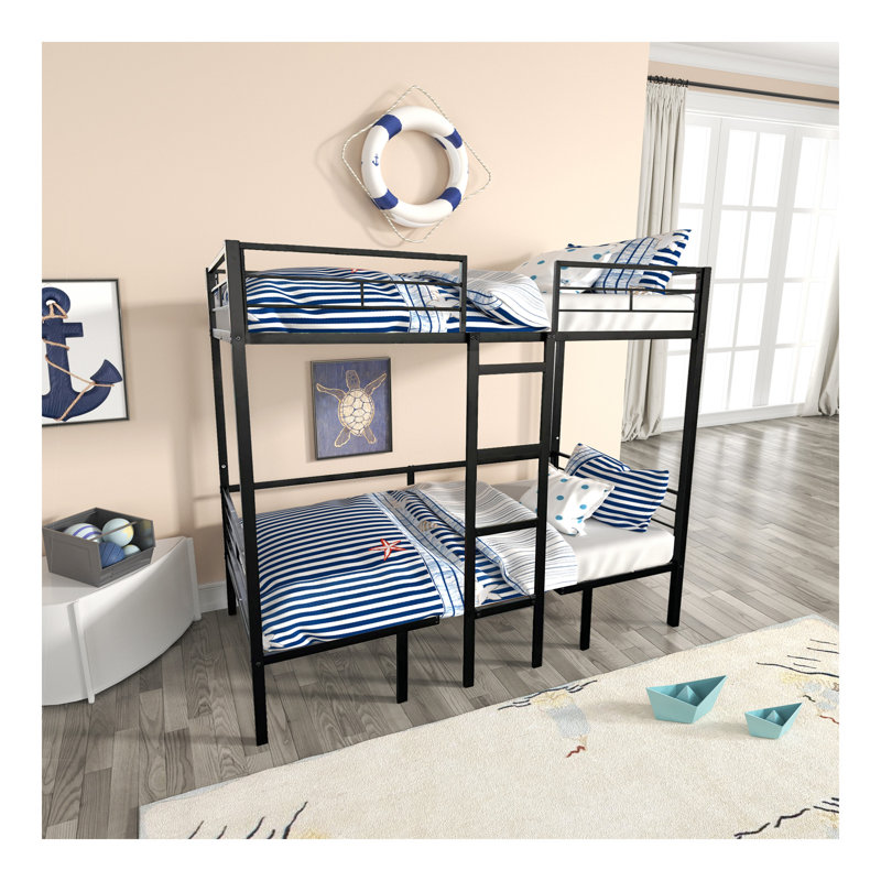 Full Size Loft Bed With Table Set Transformable To Full Over Full Bunk