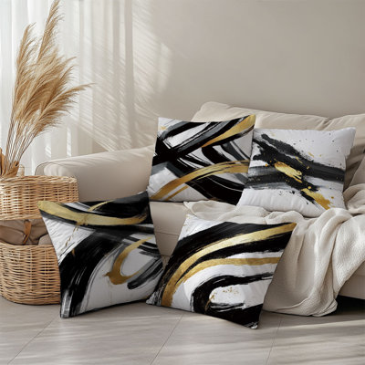 4 housses de coussin décoratives à motif graffiti abstrait 4 pièces