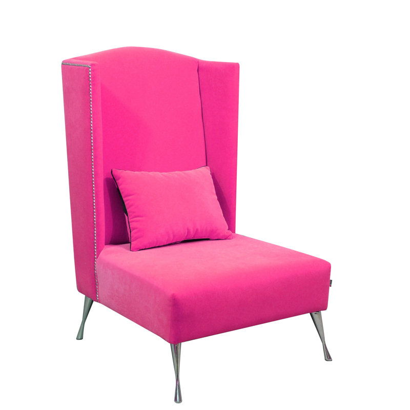 Loft Upholstered Wingback Chair, Pink