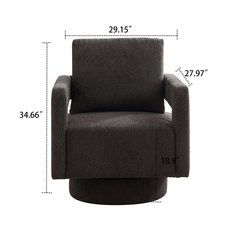 Fauteuil d'appoint en tissu Boucle, Gris anthracite