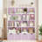 57.5"H 5-Tier Cube Storage Bookcase, Standard Bookcase with 4 Removable Drawers-2088301495