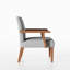 Fauteuil en tissu avec table d'appoint en bois Cozy Hauteur gris