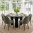 Modern 7-Piece Round Dining Set With Multi-Pedestal Base Table And Upholstered Wood-Leg Chairs-690965593