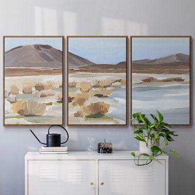 «Desert Oasis Study II», reproduction sur toile 3 pièces