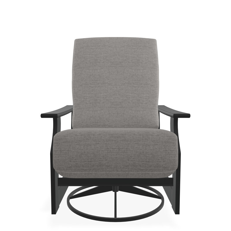 St. Catherine Marine Grade Polymer Deep Seating Cushion Swivel Rocker, Graphite, Rain Graystone