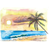 Sunset And Dreams At Lanikai Beach Hawaii USA Print by Martina Bleichner