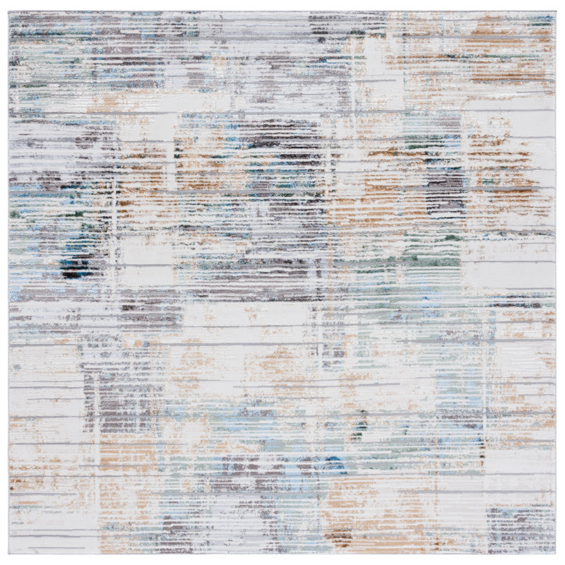 Bel Air Performance Abstract Rug, Square 6'7"