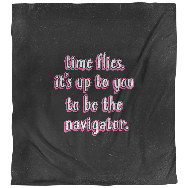 Housse de couette réversible simple Quotes Time Flies, Housse de couette pour très grand lit, Rose