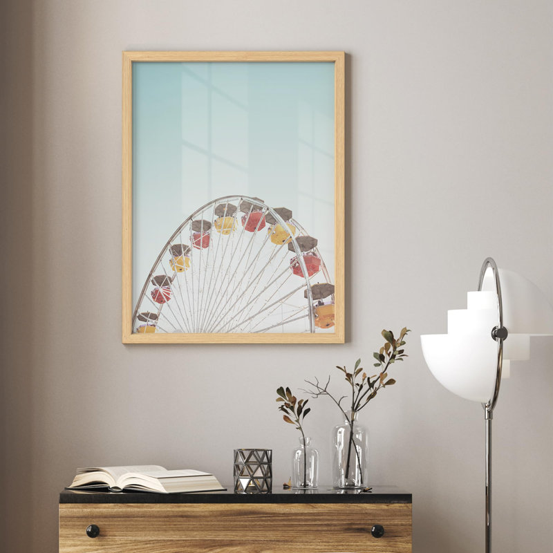Petite roue colorée, ciel clair, nature vibrante, petite œuvre d'art, H 14 po x l 11 po, Naturel