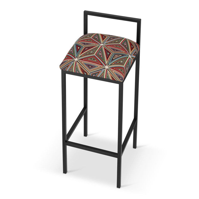 Makeva Upholstered Counter Stool with Metal Frame