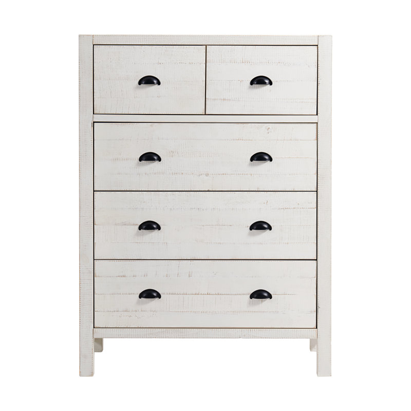 Ensemble de chambre à coucher 4 pièces Windsor avec commode à 5 tiroirs Windsor, gris, Complète