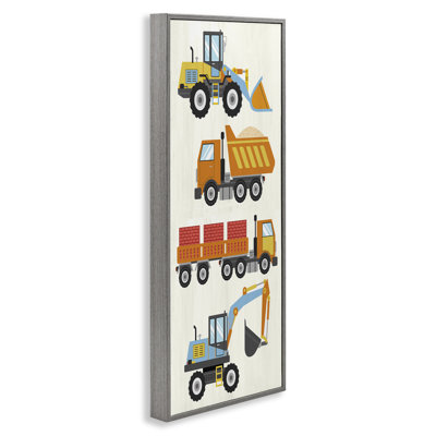 Playful Construction Vehicles Giclee Art by Kim Allen