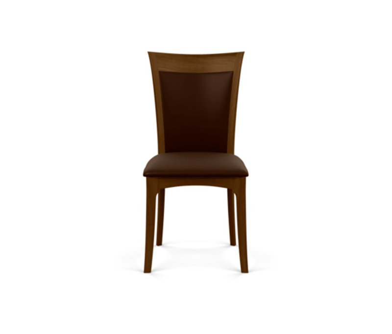 Morgan Leather Dining Chair, Natural Walnut, Coffee