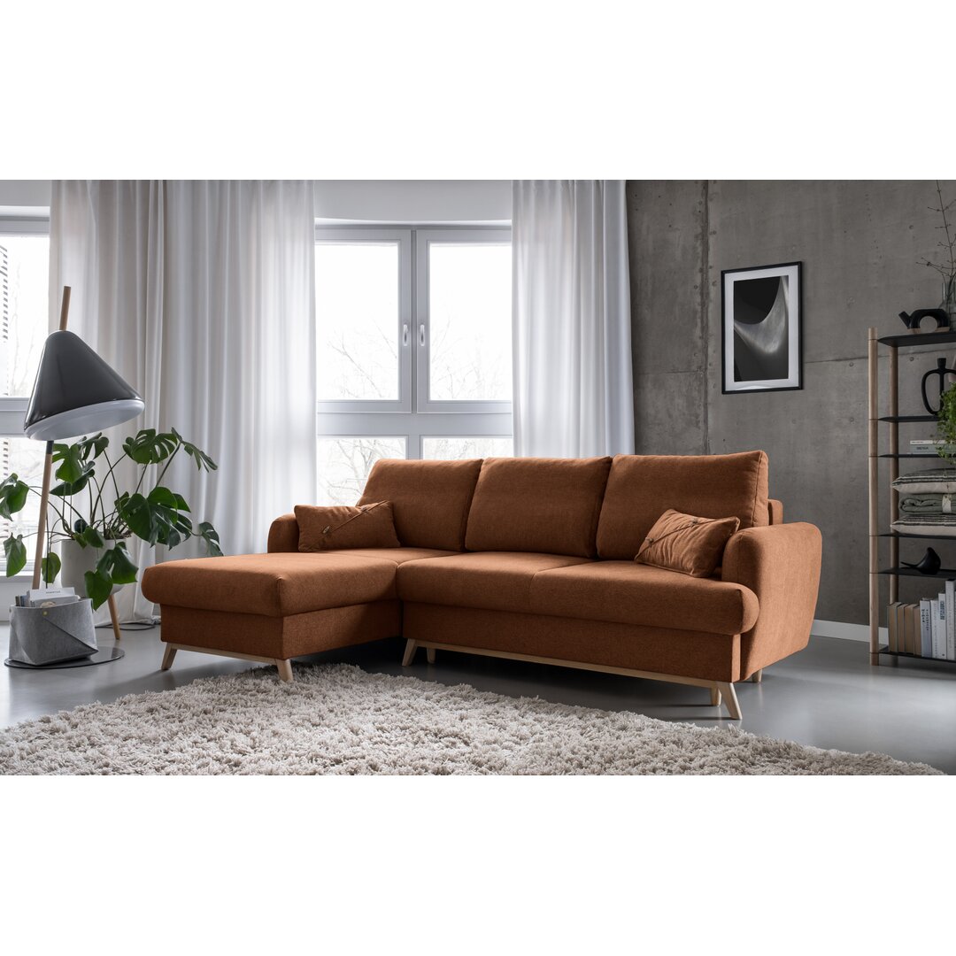 Ecksofa Lagom aus Samt mit Bettfunktion