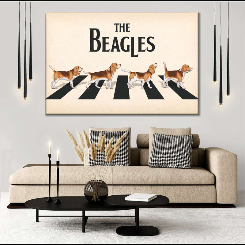 The Beagles, H 24 po x l 16 po x P 1,25 po