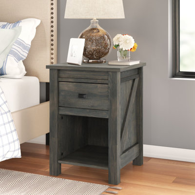 1-Drawer Nightstand with Storage Shelf by Gracie Oaks