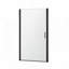 Porte de douche pivotante universelle en aluminium noir mat de 28 po x 72 po avec verre trempé de 1/4 po et réglage de 1 3/8 po