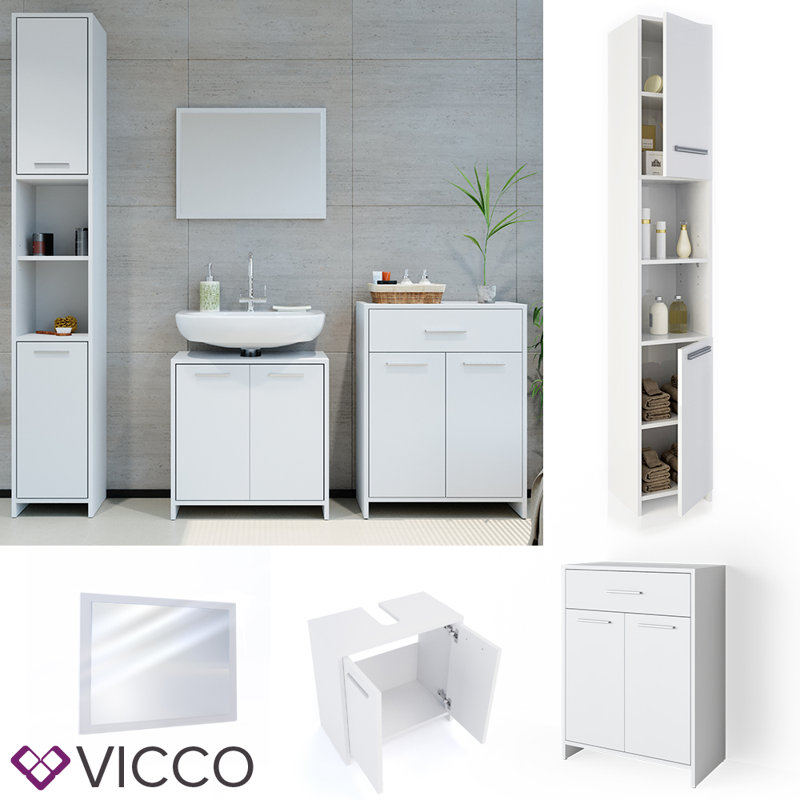 Chrystal Freestanding and Wall Bathroom Storage Furniture Set