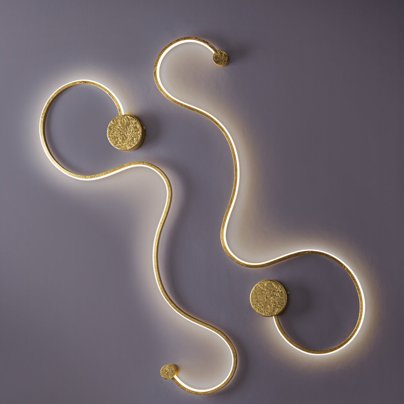 Nghiem LED Flush Mounted Sconce, Gold Leaf