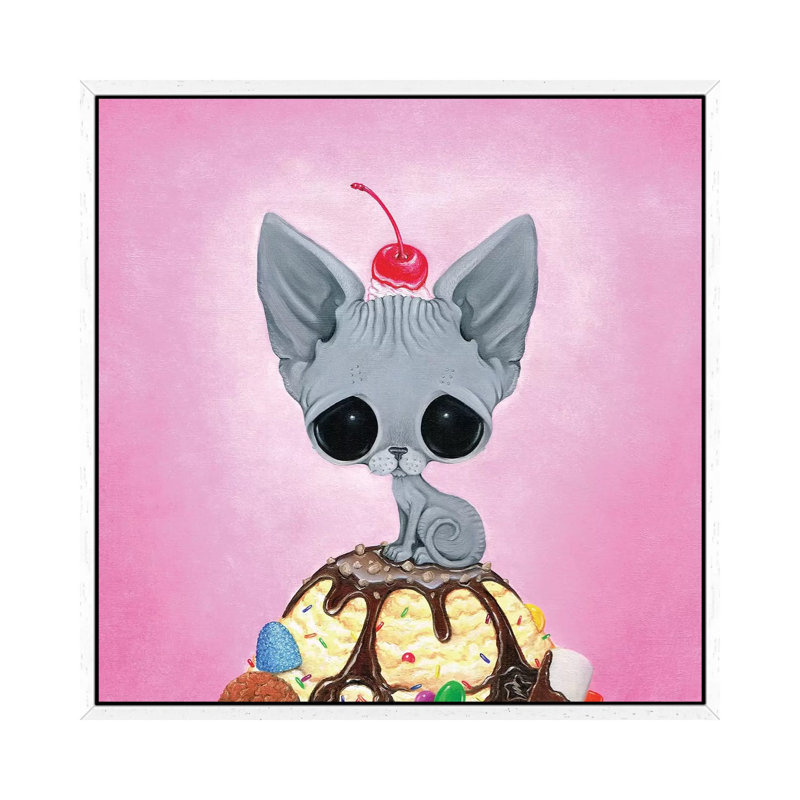 Kitty Please With A Cherry On Top by Sugar Fueled - Gallery-Wrapped Canvas Giclée on Canvas, 45.72 cm H x 45.72 cm W