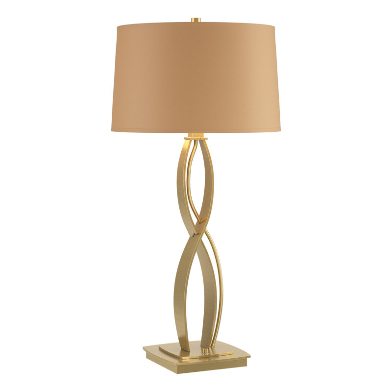 Almost Infinity Table Lamp, Modern Brass, Natural Anna