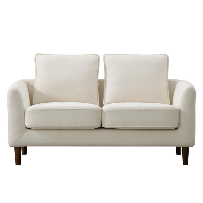 Causeuse 57,09 "pour petit espace, causeuse moderne en chenille, Blanc