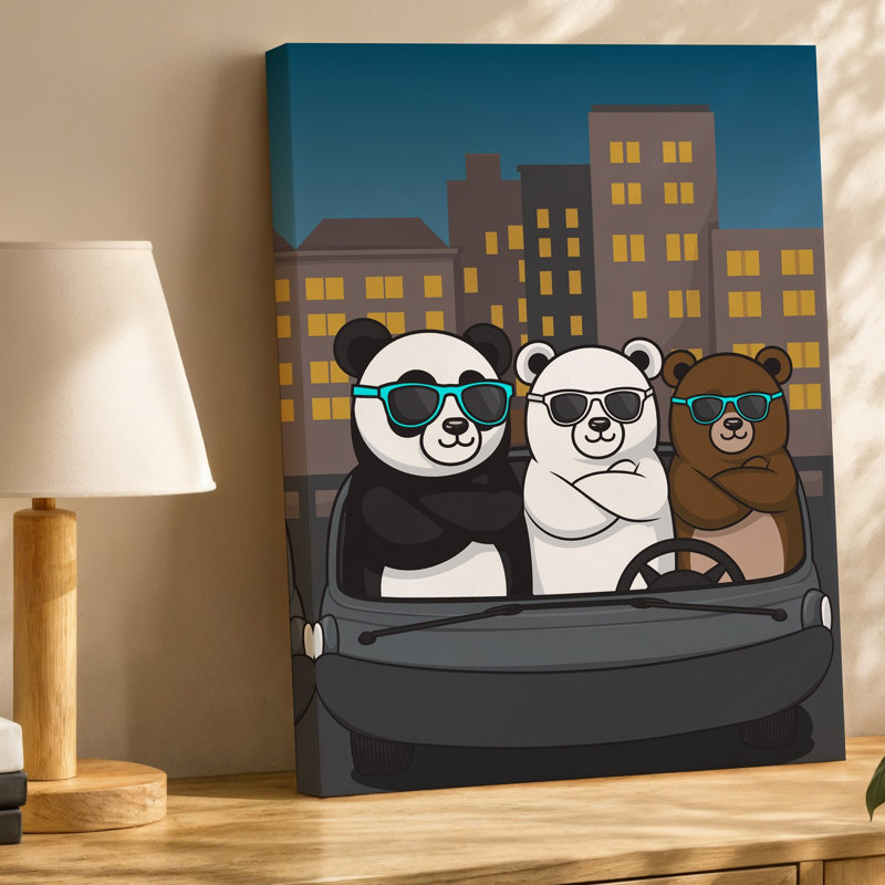 Reproduction d'art sur toile, "The Bears", H 14 po x l 11 po