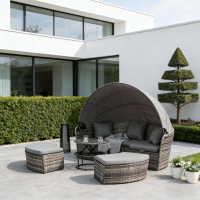 Ensemble de lit de jour convertible polyvalent en rotin