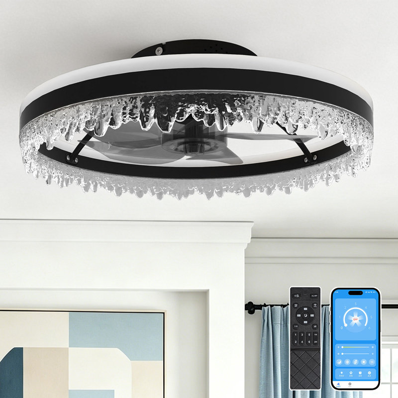 Ventilateur de plafond à DEL à intensité variable 20 po avec télécommande, 20" Dimmable LED Ceiling Fan with Remote Control