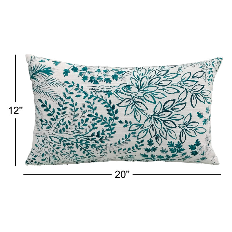 Liza Pillow Cover & Insert Rectangle in Blue/Green/Teal/White