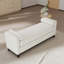 Banc rembourré en molleton Sherpa avec coussins et pieds en bois massif-866016544