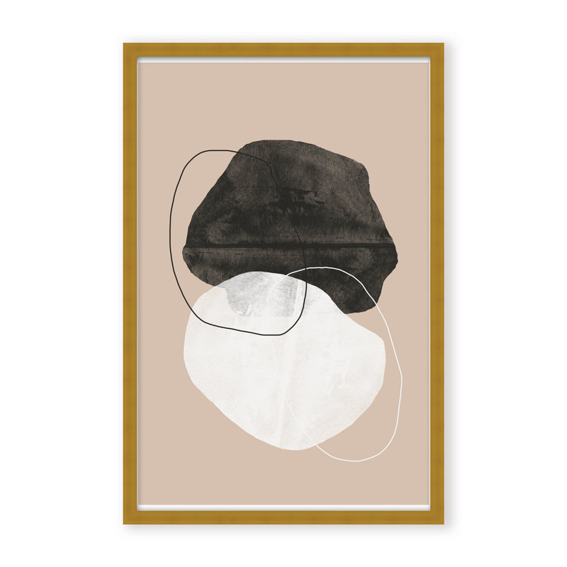 Cosmic Abstract by The Miuus Studio - Picture Frame Painting on Paper, 24" H x 16" W x 1.125" D, Black, Framed Matted Print