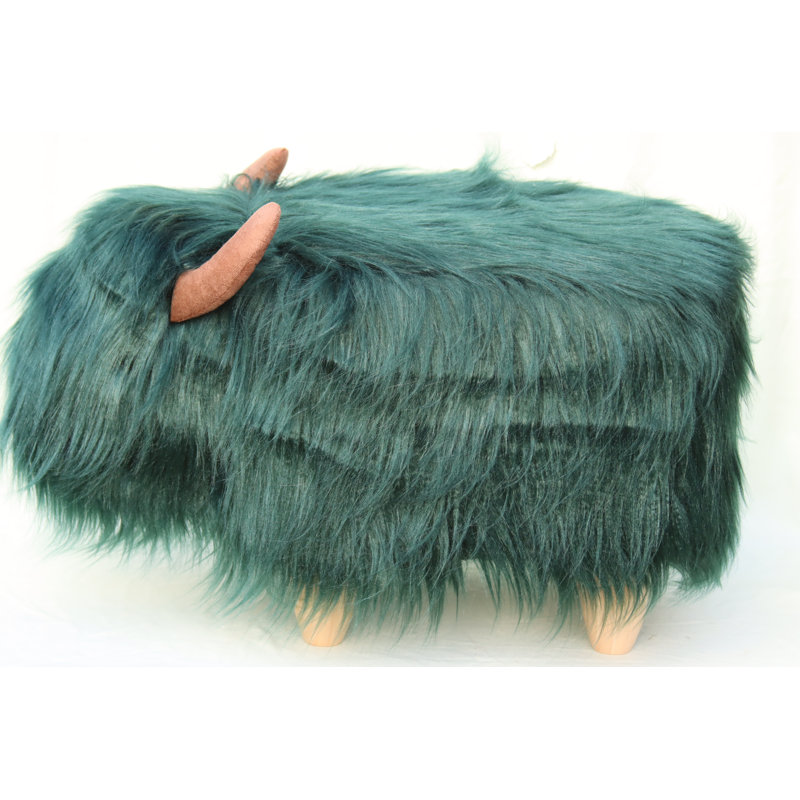 Penelope 32cm Wide Novelty Solid Colour Footstool Ottoman, Teal