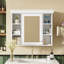 Armoire de rangement murale blanche 35 po x 28 po avec porte miroir