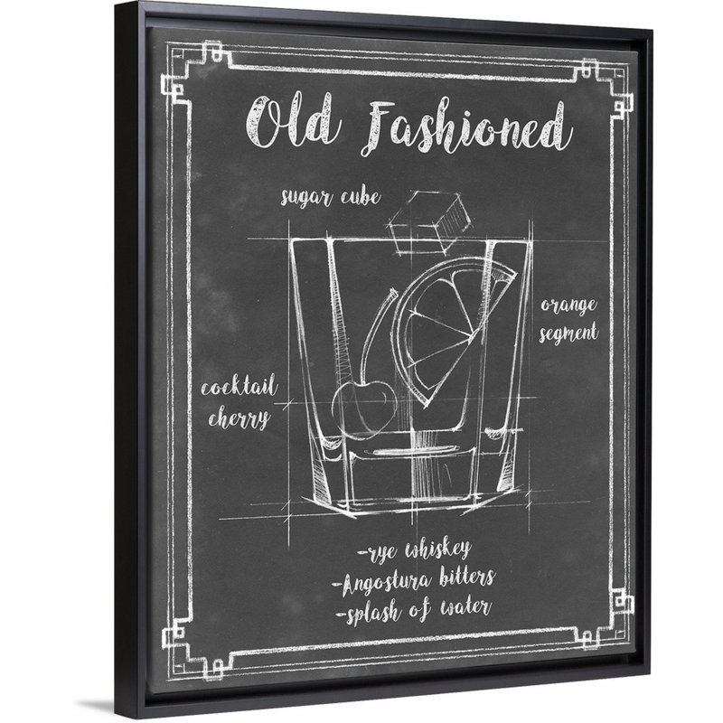 Mixology I - Impression sur toile, H 31,7 po x l 25,7 po x P 1,75 po, Cadre flottant noir